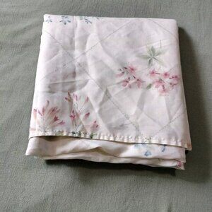 Vtg JC Penney Permanent Press Floral Sheet Queen Flat Polyester Cotton Shabby